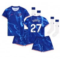 Chelsea Malo Gusto #27 Domáci Detský futbalový dres 2024-25 Krátky Rukáv (+ trenírky)